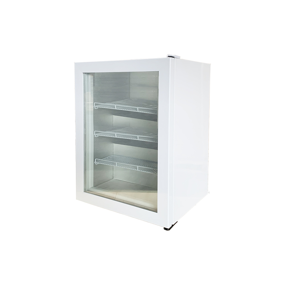 Mini refrigerador con congelador y exhibici&oacute;n de helado con puerta de vidrio &uacute;nica