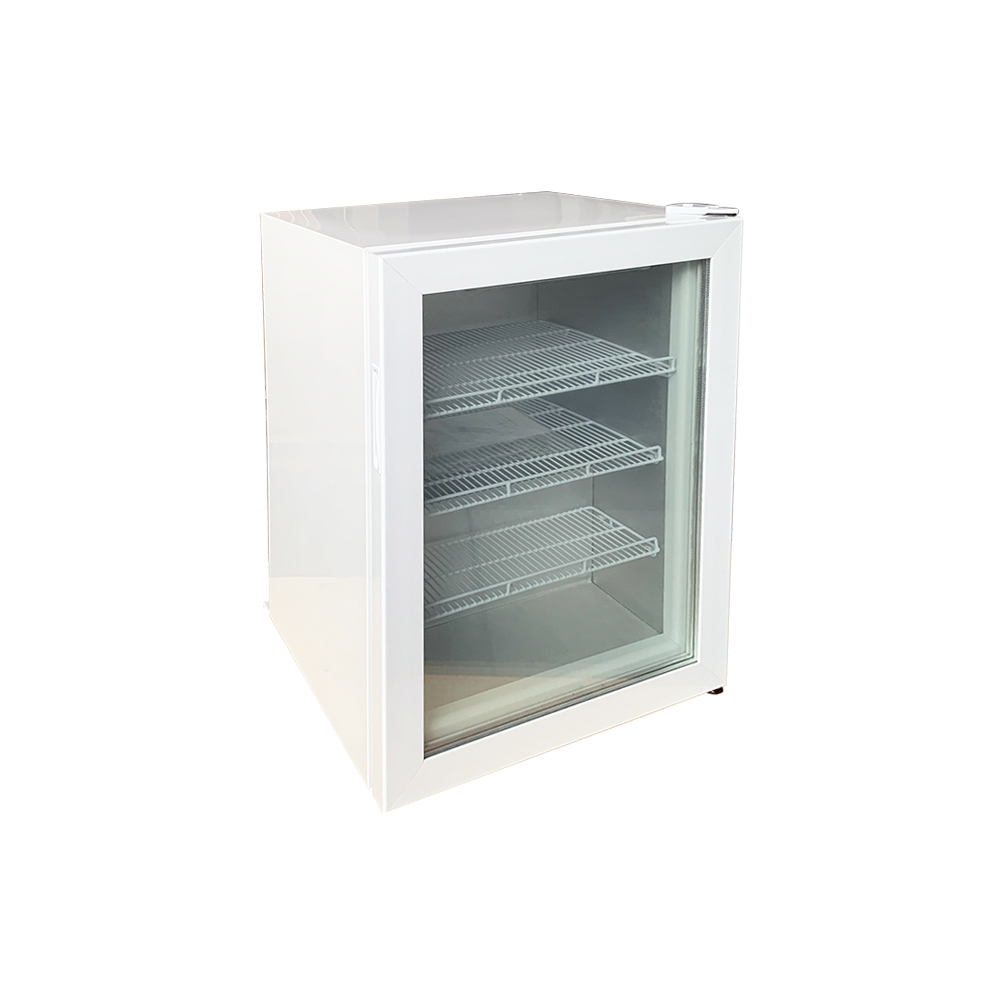 Mini refrigerador con congelador y exhibici&oacute;n de helado con puerta de vidrio &uacute;nica