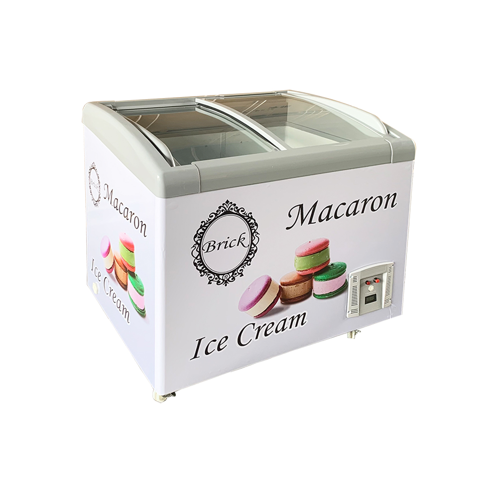 Commercial Double Sliding Glass Door Ice Cream Chest Freezer Buy Ice
