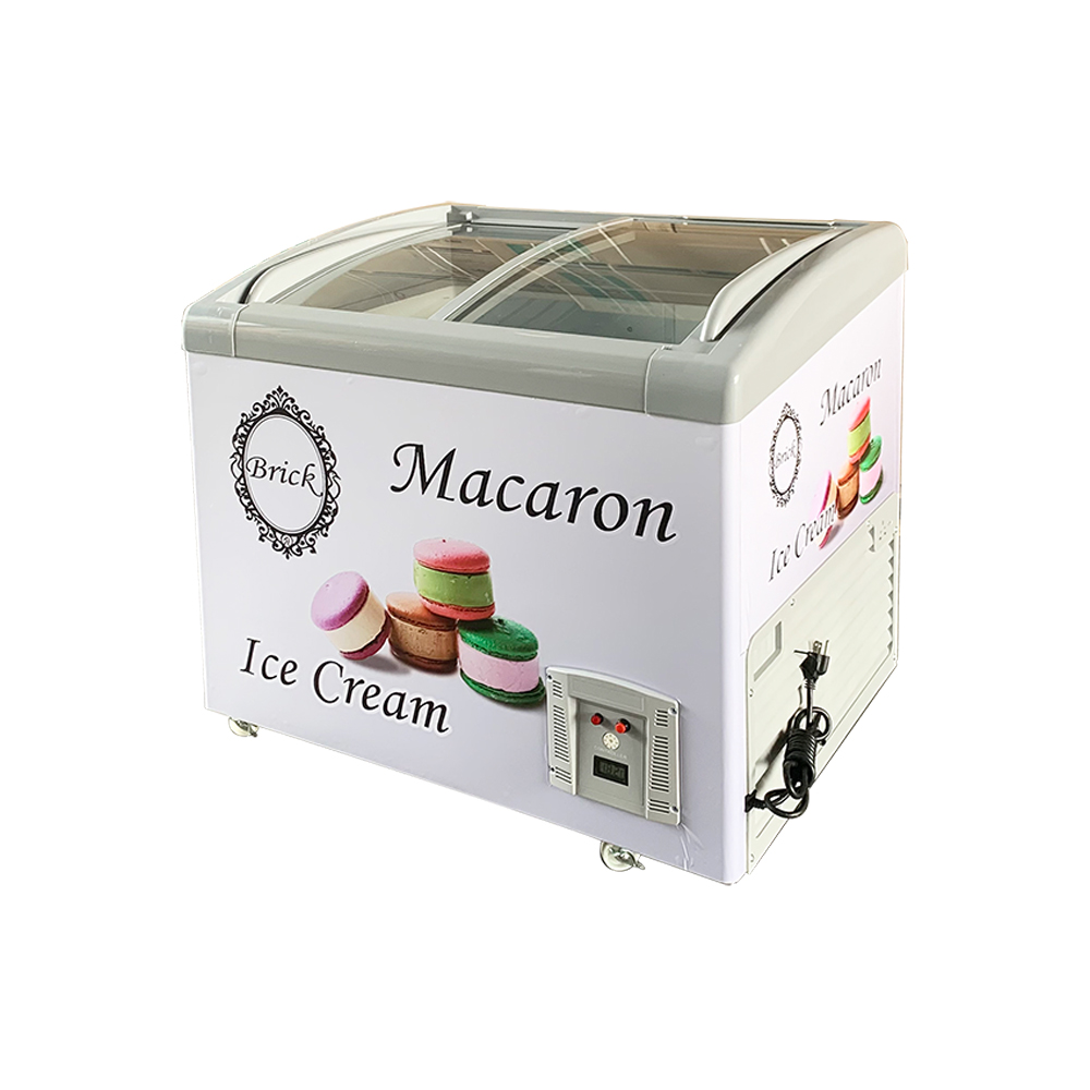 Commercial Double Sliding Glass Door Ice Cream Chest Freezer Buy Ice
