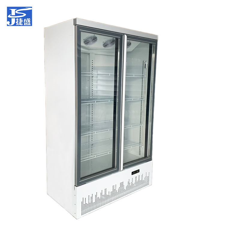 Congelador vertical de exhibici&oacute;n con puerta de vidrio doble comercial 958L