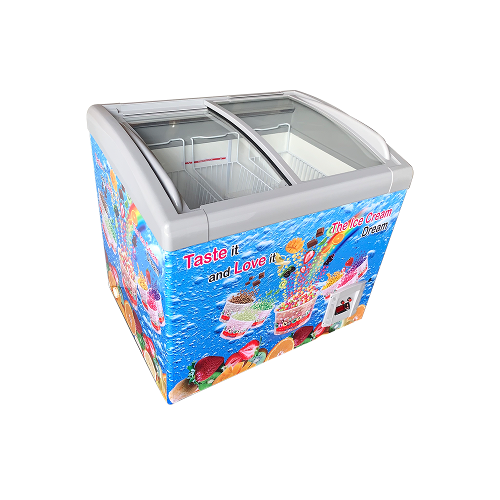Commercial Double Sliding Glass Door Ice Cream Chest Freezer Buy Ice